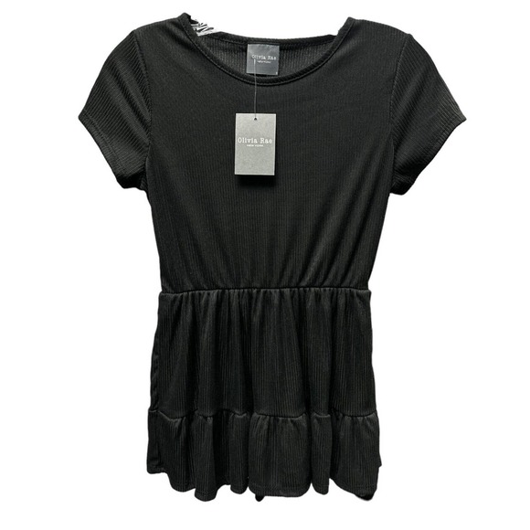 Olivia Rae Women's Tiered Baby Doll Top - Short Sleeve Size S M Black - Picture 1 of 5